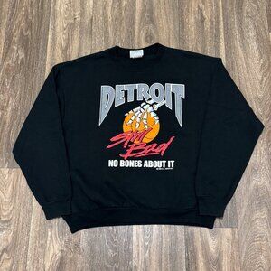 VTG Detroit Pistons Sweatshirt Men's Large Black Bad Boys Still Bad USA 90s Lee